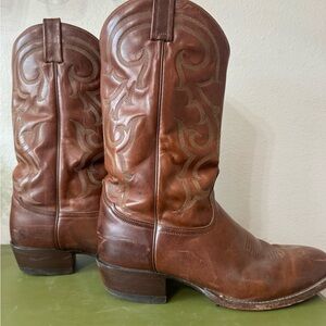 Tony Lama Rich Brown Western Boots Made in US🇺🇸 size 12